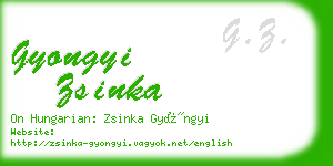 gyongyi zsinka business card